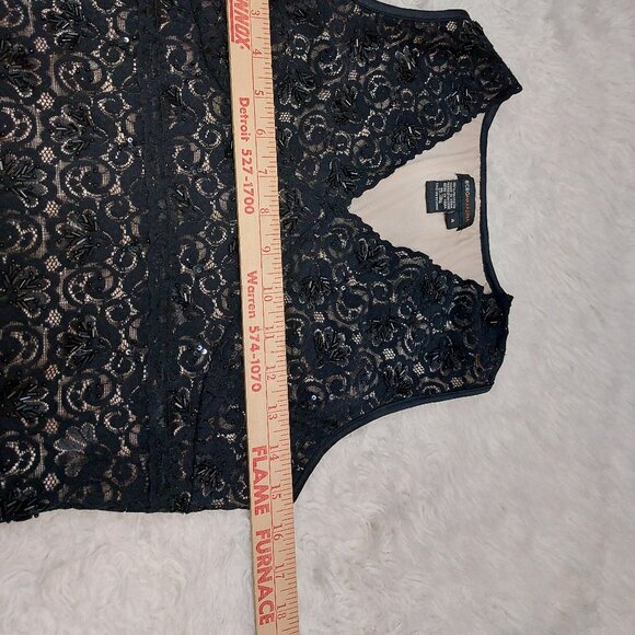 BCBGMAXAZRIA Women's Black Lace Tank Top Size 4 - Picture 4 of 7